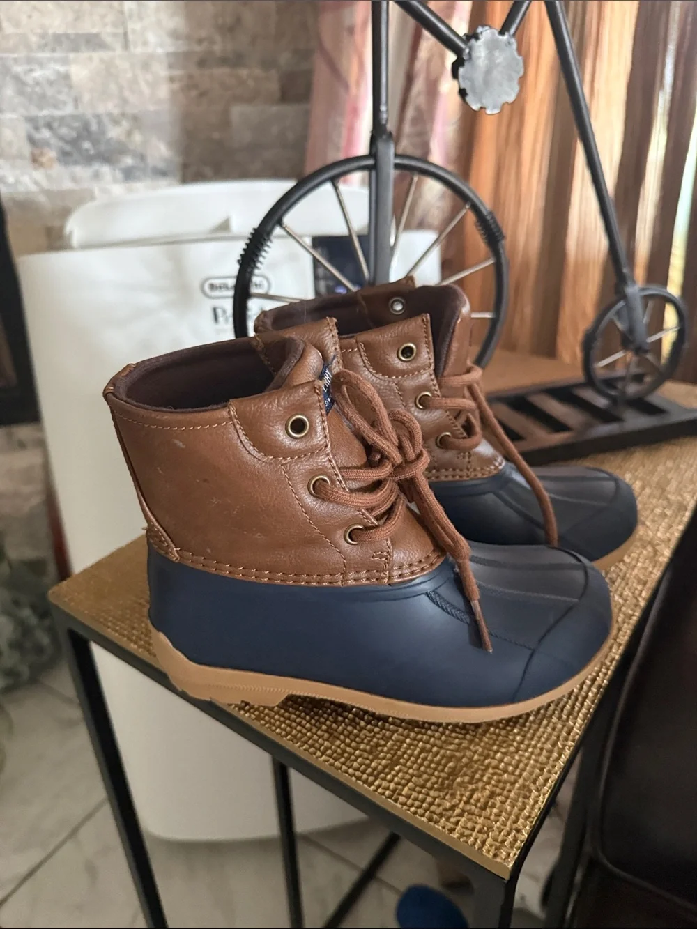 Sperry Kids Navy and Brown Waterproof Duck Boots